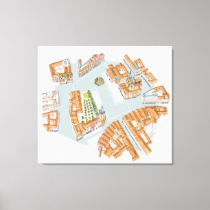 Impressão Em Tela Praça da Cidade Antiga. Praga Checa