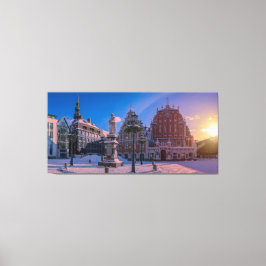 Impressão Em Tela Praça da Prefeitura de Riga no inverno