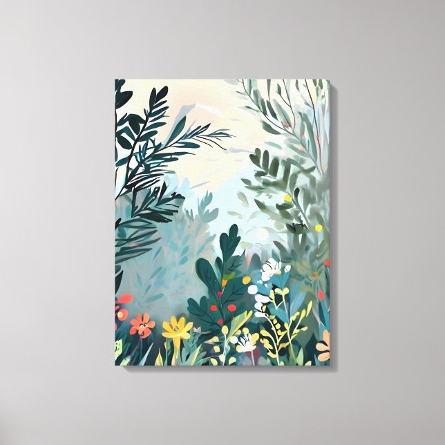 Impressão Em Tela Prado Vibrante - Arte Paisagem Floral (Frente)