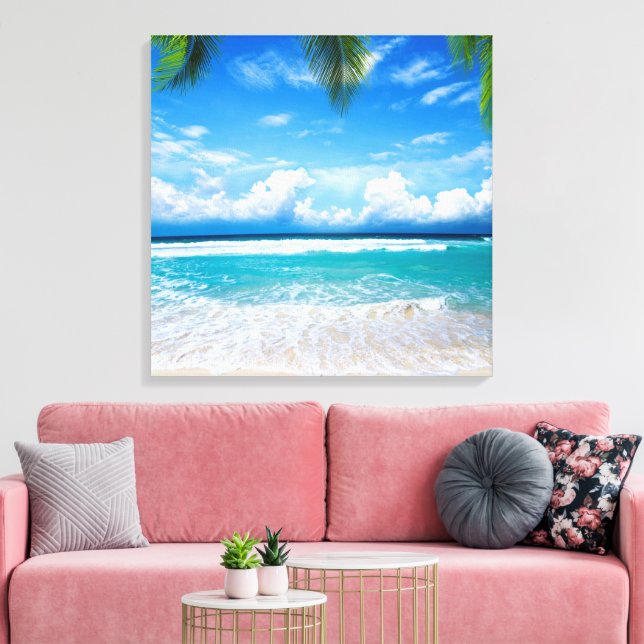 Impressão Em Tela Praia (Insitu(Sala de estar))