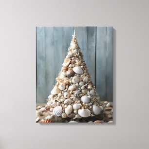 Impressão Em Tela Praia Art Seashells Decor de Árvore Costeira de Na