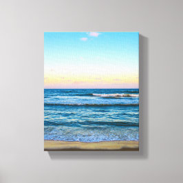 Impressão Em Tela Praia com imagem de ondas leves em tela