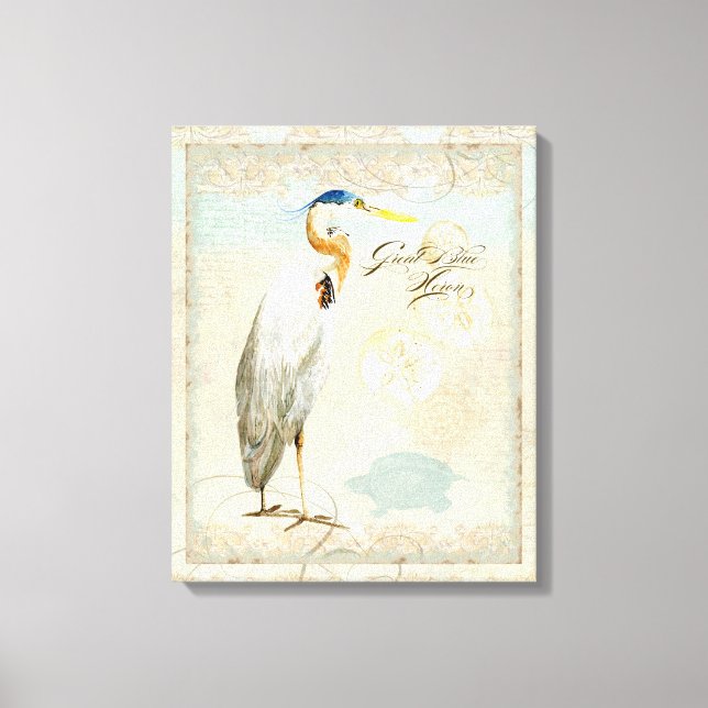 Impressão Em Tela Praia Costeira do Herão Azul excelente - Arte de A (Frente)