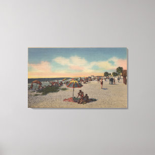 Impressão Em Tela Praia da Passagem-um-Grade, Florida - Sunbathers