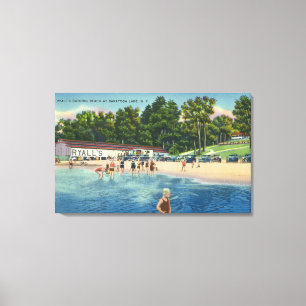 Impressão Em Tela Praia de banho de Ryall na opinião do lago