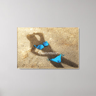 Impressão Em Tela Praia de Biquíni Azul Areia Thunder_Cove