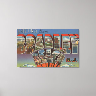 Impressão Em Tela Praia de Bradley, New-jersey - grandes cenas da