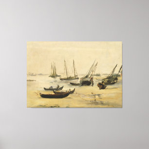 Impressão Em Tela Praia de Edouard Manet  , maré baixa