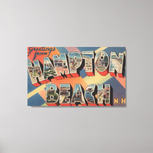 Impressão Em Tela Praia de Hampton, New Hampshire - grande letra