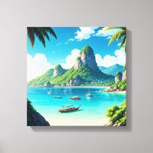 Impressão Em Tela praia de Ko Samui Tailândia