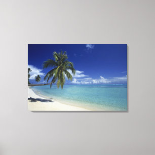Impressão Em Tela Praia de Matira na ilha de Bora Bora,