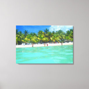 Impressão Em Tela PRAIA DE SAONA NA TELA 20 "x 16"