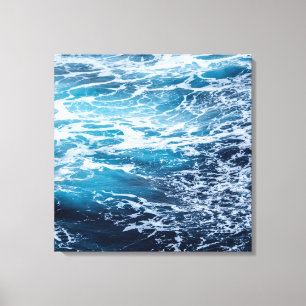 Impressão Em Tela Praia de Verão do Oceano Azul de Ondas