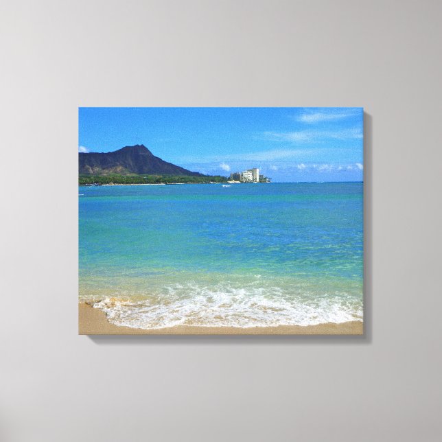 Impressão Em Tela Praia de Waikiki (Frente)