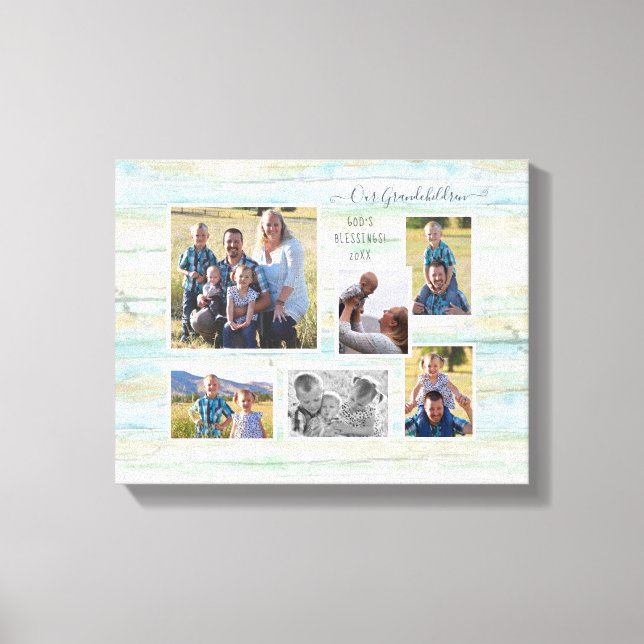 Impressão Em Tela Praia do Driftwood Nossa Família 6 de netos (Frente)