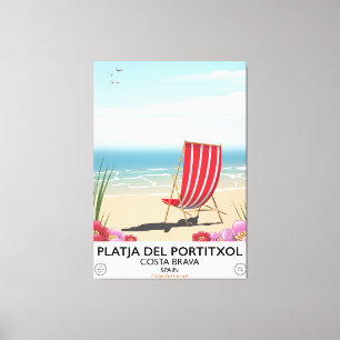 Impressão Em Tela Praia do Portitxol, Costa Brava, Espanha