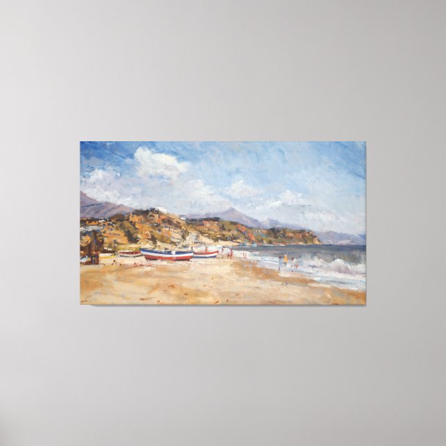 Impressão Em Tela Praia e Montanhas Nerja 2001 (Frente)