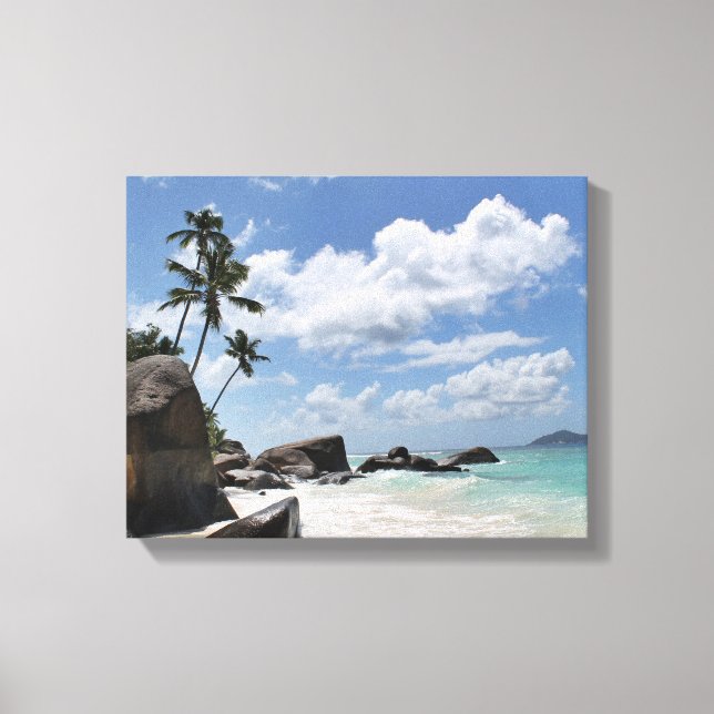 Impressão Em Tela praia isolada nas Seychelles (Frente)