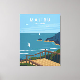 Impressão Em Tela praia Malibu Califórnia