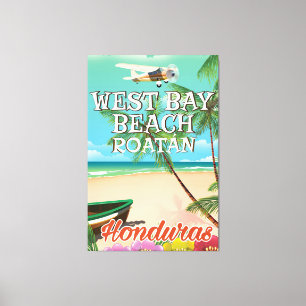 Impressão Em Tela Praia ocidental da baía, poster de viagens de
