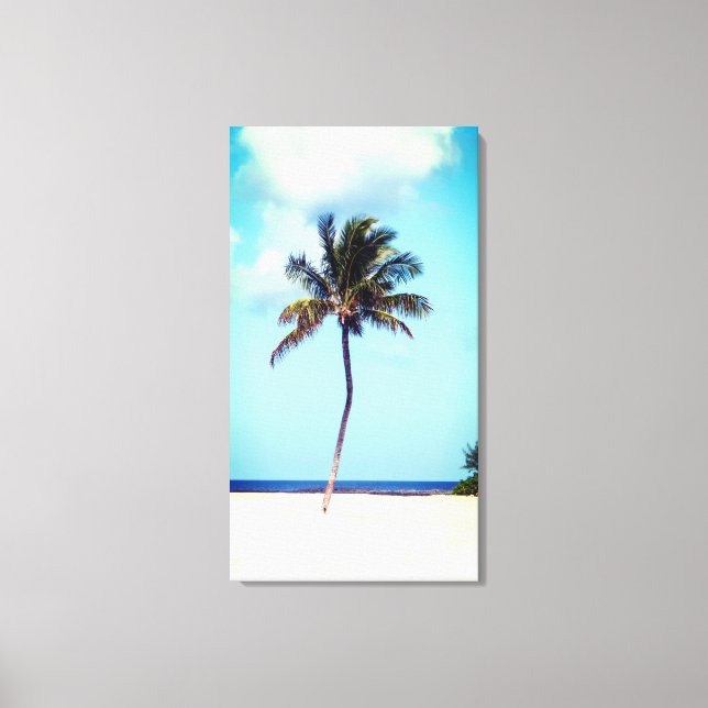 Impressão Em Tela Praia Palm Tree (Frente)