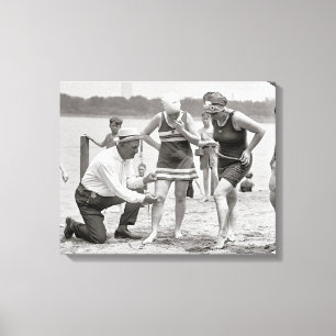 Impressão Em Tela Praia Polícia, 1922. Foto do vintage