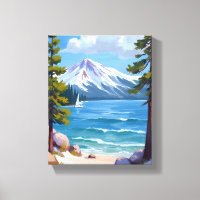 Praia Sand Harbor Lake Tahoe Pintura