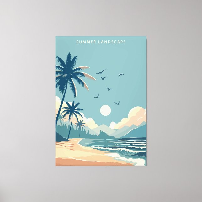 Impressão Em Tela praia tropical (Frente)