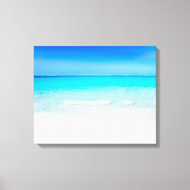 Impressão Em Tela Praia tropical com um Mar Turquesa (Frente)