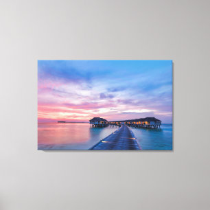 Impressão Em Tela Praias Tropicais Maldivas Bungalows