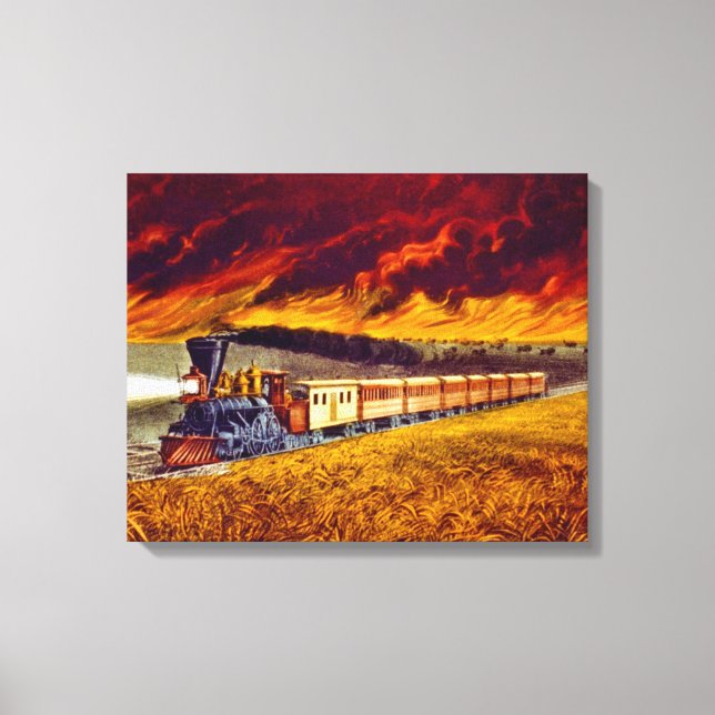 Impressão Em Tela Prairie Fire 1872 (Frente)