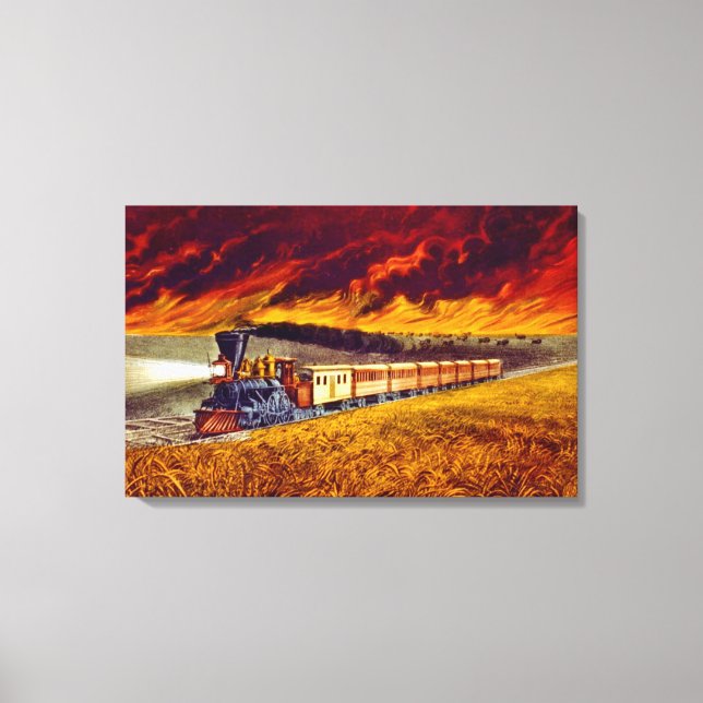 Impressão Em Tela Prairie Fire 1872 (Frente)