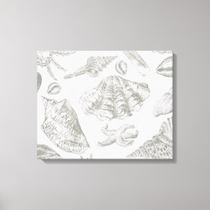 Impressão Em Tela Prateleiras de Arte Suave de Seashell