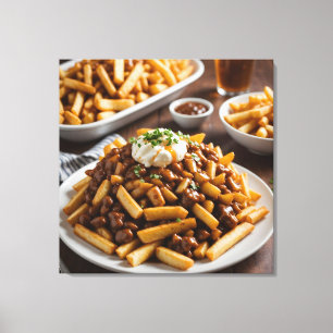 Impressão Em Tela Prato de Poutine