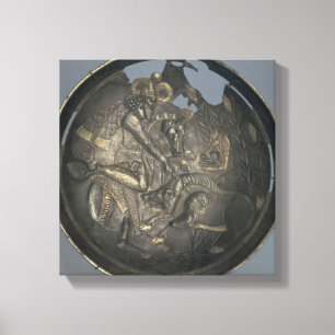 Impressão Em Tela Prato decorado com uma cena do príncipe Varahran