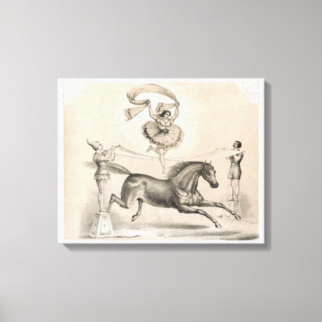 Impressão Em Tela Prédio De Circo Pulando Sobre Uma Fita Grande (Frente)