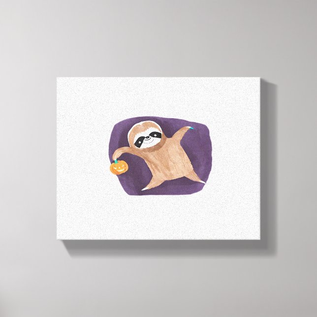 Impressão Em Tela preguiça-das-bruxas, abóbora, morcego, aranha, tei (Frente)