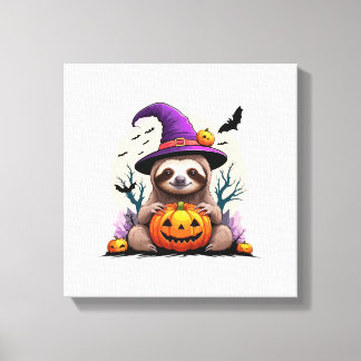 Impressão Em Tela Preguiça de Chapéu Rosa Halloween