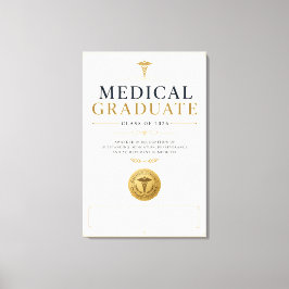 Impressão Em Tela Prêmio de Graduado Médico Personalizado 2026