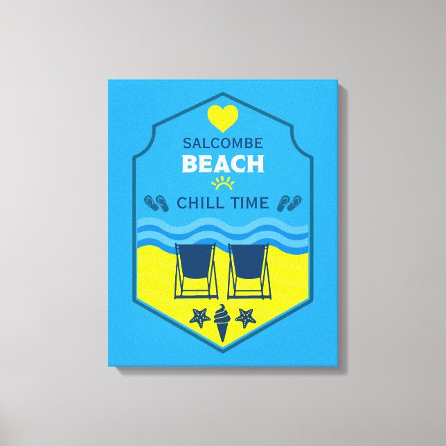 Impressão Em Tela Presente britânico na praia (Frente)