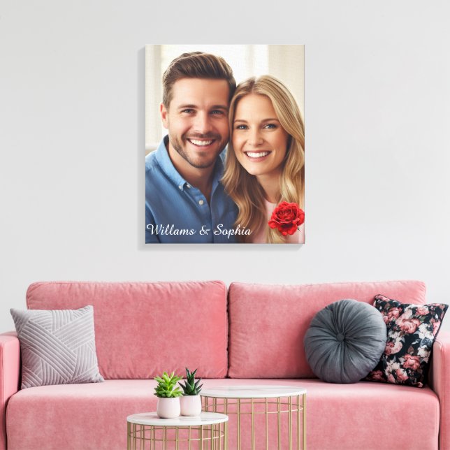 Impressão Em Tela Presente de Aniversário com Foto Personalizada do  (Insitu(Sala de estar))