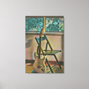 Impressão Em Tela presente de aniversário guitarrista