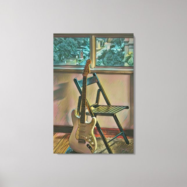 Impressão Em Tela presente de aniversário guitarrista (Frente)