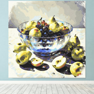 Impressão Em Tela *~* Presente de Arte SC6 Fruta Crystal Bowl Ainda