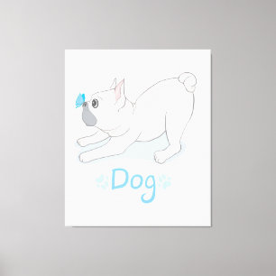Impressão Em Tela Presente de Cão Bonito Cachorro Engraçado Com B