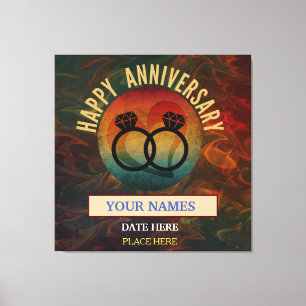 Impressão Em Tela presente de casal de aniversário feliz da Trendy