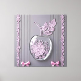 Impressão Em Tela Presente de casamento Arte de vidro floral rosa e