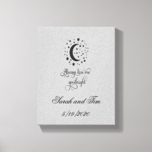 Impressão Em Tela Presente de Casamento Sempre Me Beije à Noite