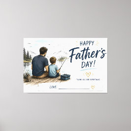 Impressão Em Tela Presente de Dia dos Pais Personalizado de Pesca