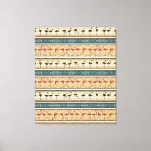 Impressão Em Tela Presente De Flamingo, Bonito Presente De Padrão Fl